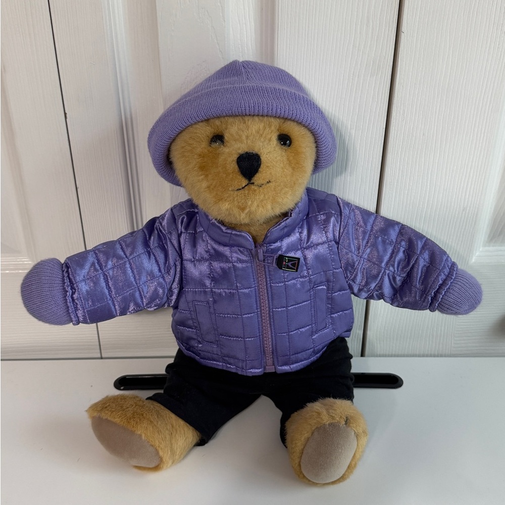 American Girl Teddy - Plush Bear Toy in Lavender Jacket and Hat